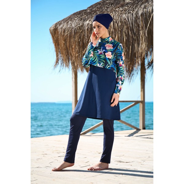 Mayo burkini Marina Swimsuit Hijab Swimsuit 1971-Navy Blue